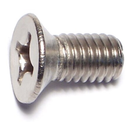 Midwest Fastener M6-1.00 x 12 mm Phillips Flat Machine Screw, Plain A2 Stainless Steel, 100 PK 55109